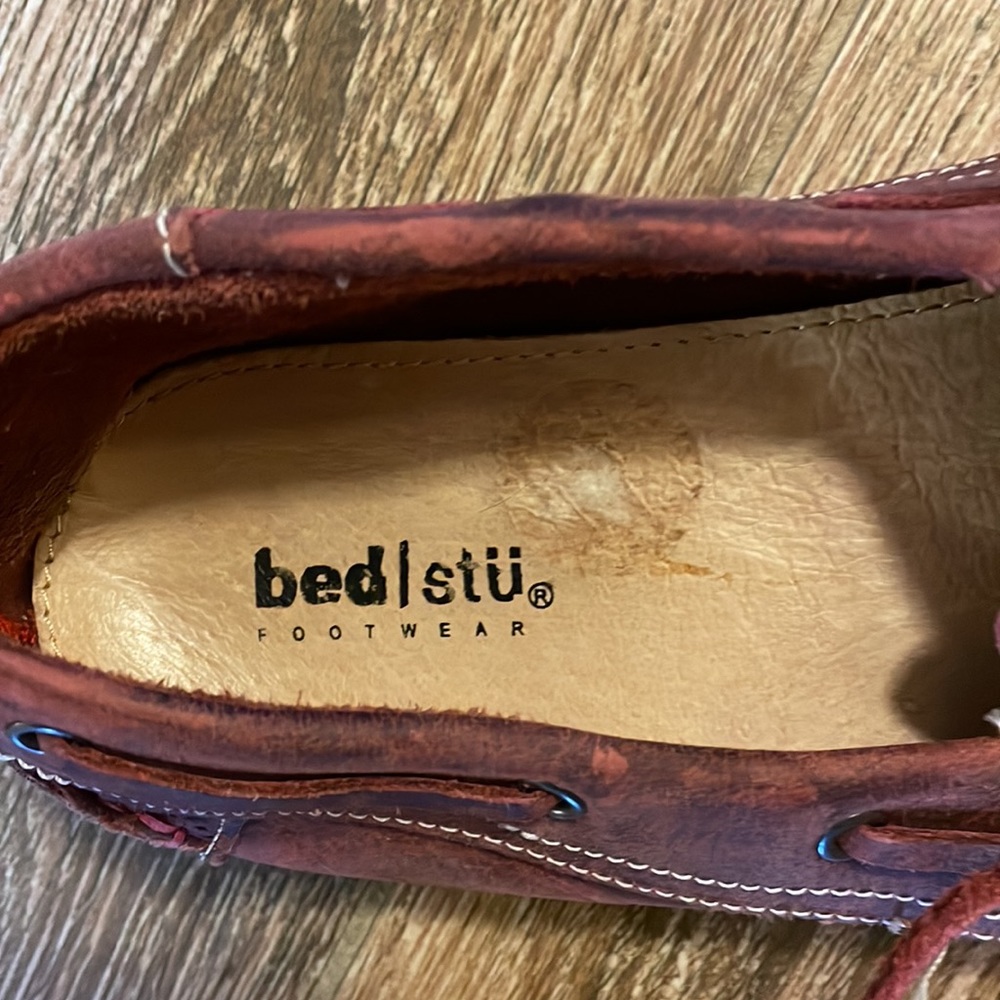 Bed Stu burgundy leather loafers 10 - Picture 2 of 3